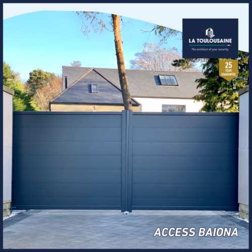 Baiona Aluminium - 2 leaf Swing gate - Anthracite Grey - 3.75m x 1.7m