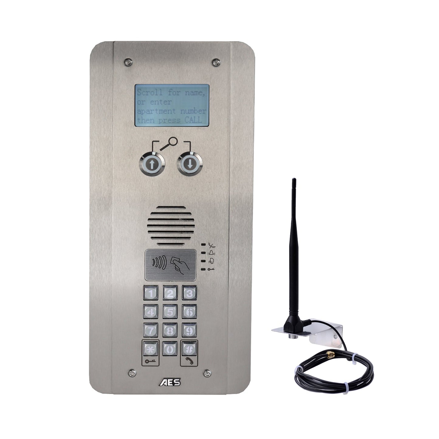 AES: Cellular Multi-Apartment Classic in Flush Steel Prox Keypad - ASD Trade Direct